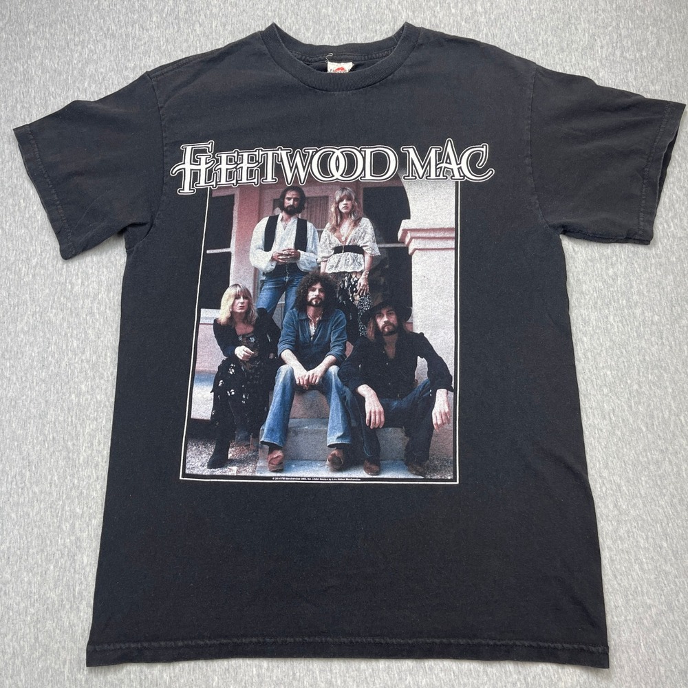 Fleetwood Mac Graphic T-Shirt Mens Medium Black Live Nation 2014 Band Tee Cotton